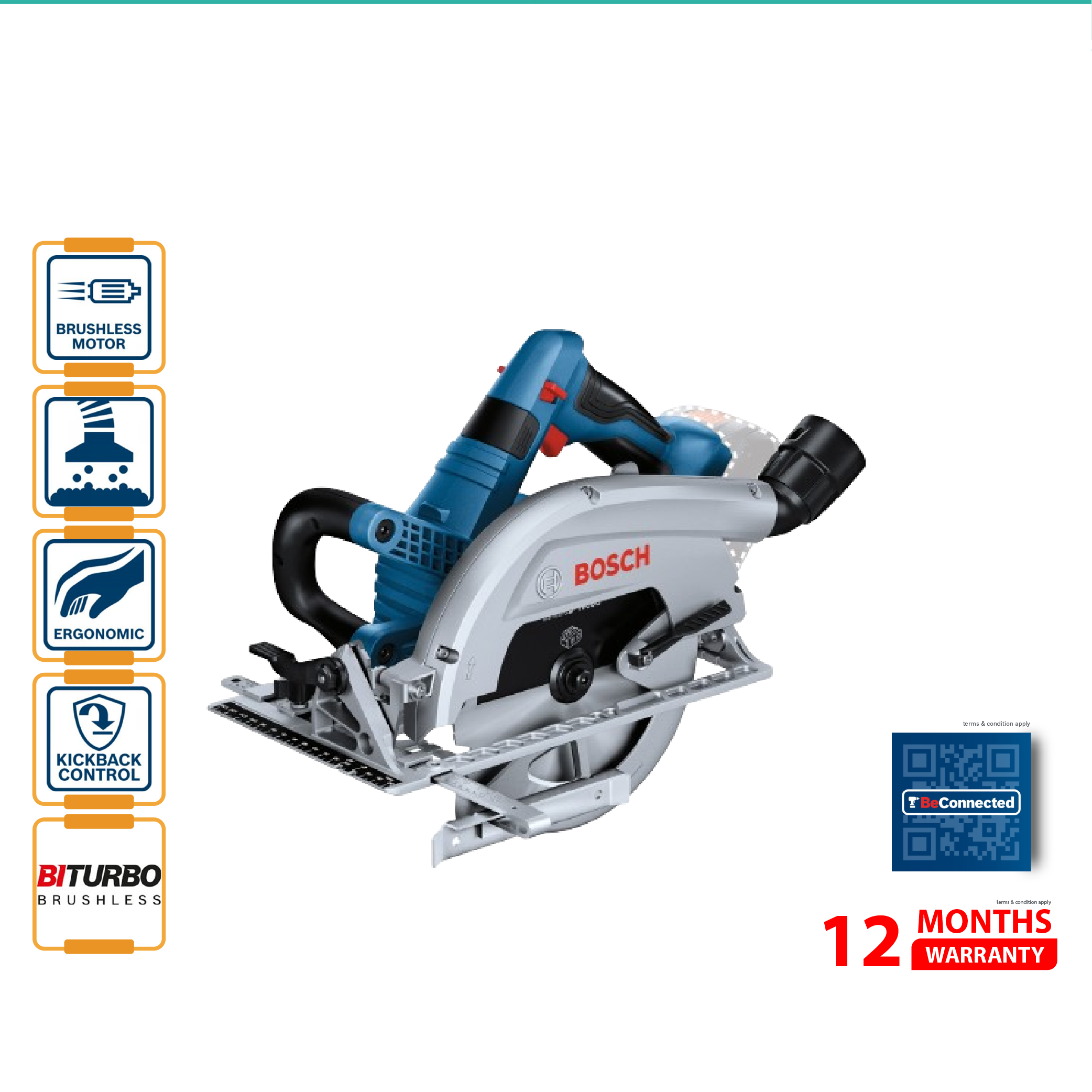BOSCH GKS 18V-70 L Cordless Circular Saw BiTurbo (SOLO) - 06016B9000