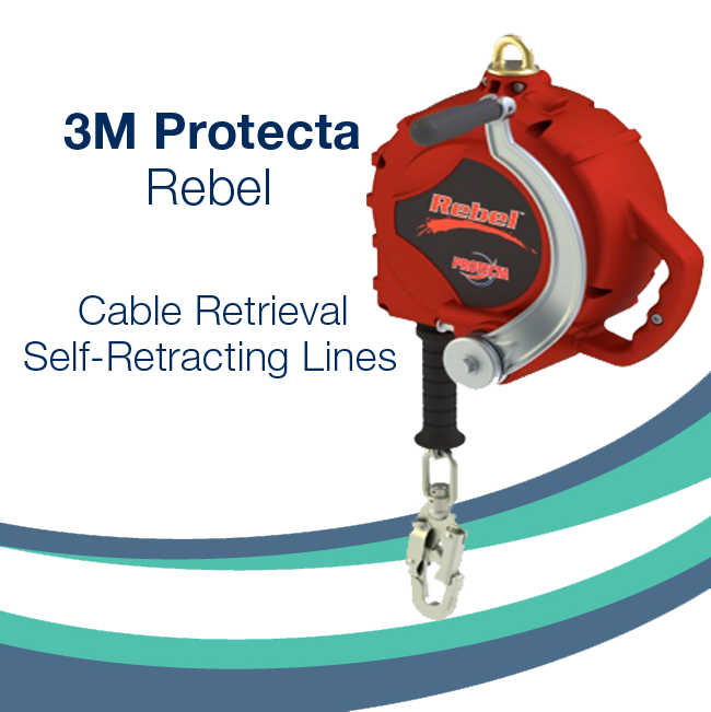 3M *3M™ Protecta® Rebel Self Retracting Lifeline, Retrieval, Cable 3591002, 15.00 m