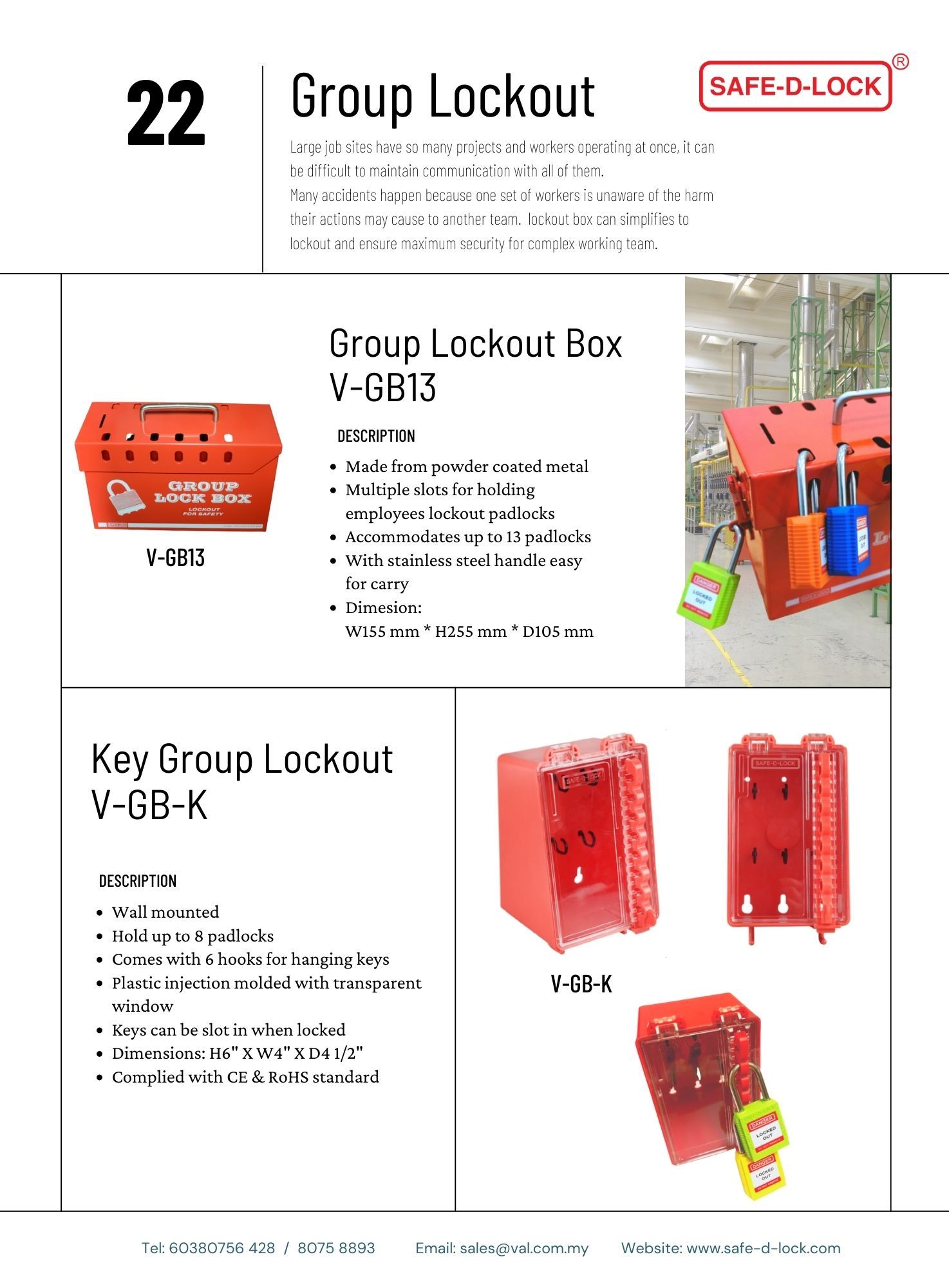 SAFE-D-LOCK *SAFE-D-LOCK : Mini Key Group Lockout Station