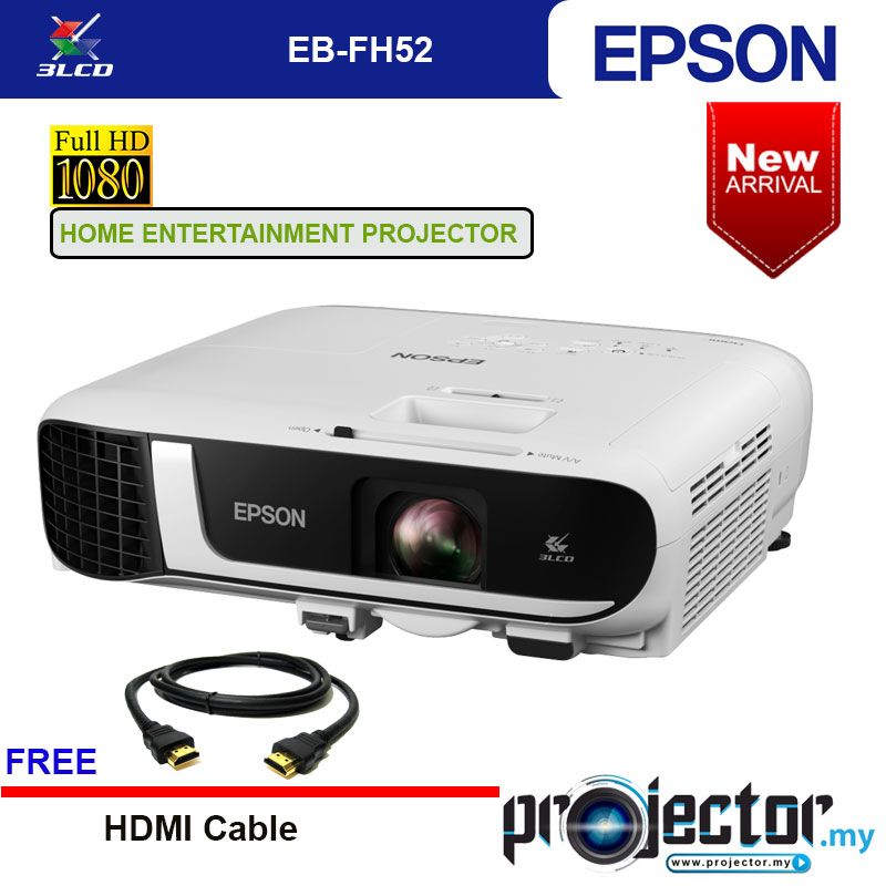 Epson EB-FH52 Full HD 3LCD 4000 Lumens Business Data Projector Built-In Wireless, Screen Mirroring, FH52