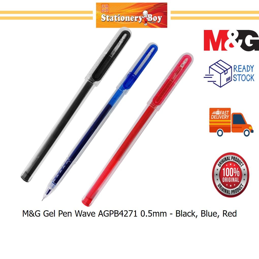 M&G Gel Pen Wave AGPB4271 0.5mm / Pen Dakwat Gel - Black, Blue, Red