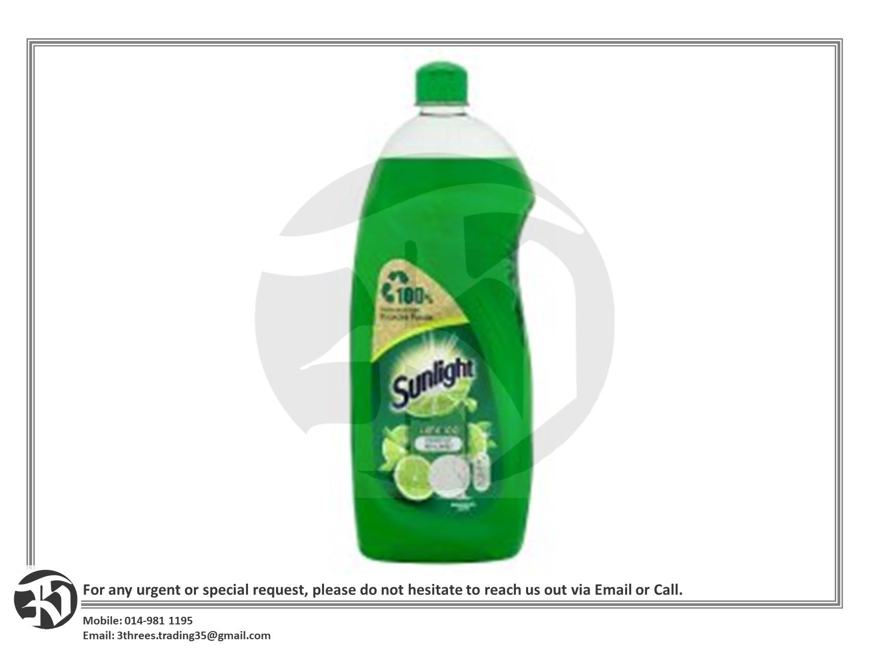 Sunlight Lime 100 Dishwashing Liquid 800ml