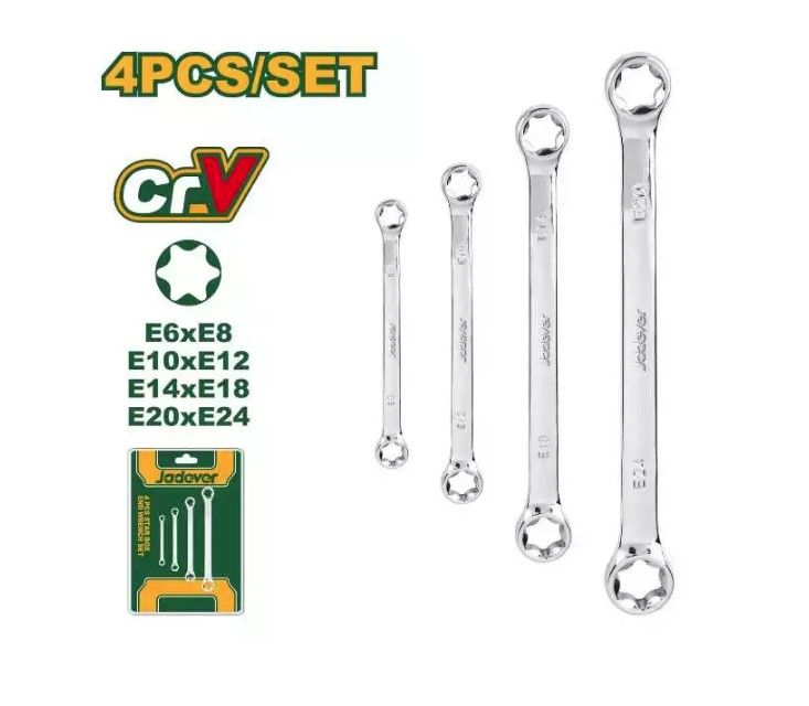 JADEVER 4 PCS STAR BOX END WRENCH SET JDFR2404