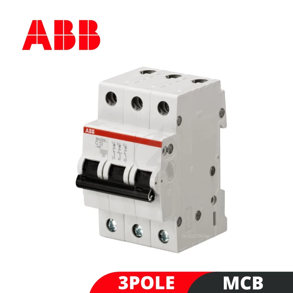 ABB 6A 10A 16A 20A 32A 40A 50A 63A 3Pole MCB 4.5kA ( SH203L ) 3P