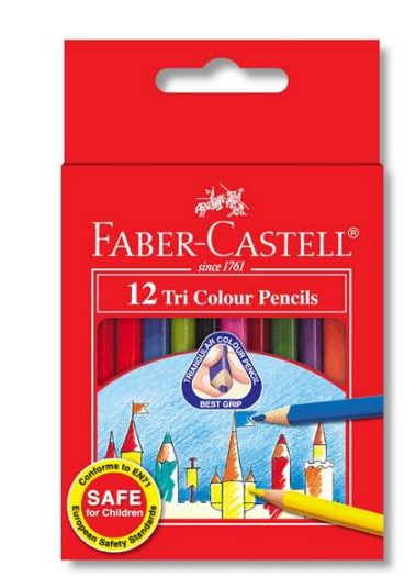 FABER-CASTELL TRI-GRIP COLOUR PENCIL 12 COLOUR (SHORT) - 115832