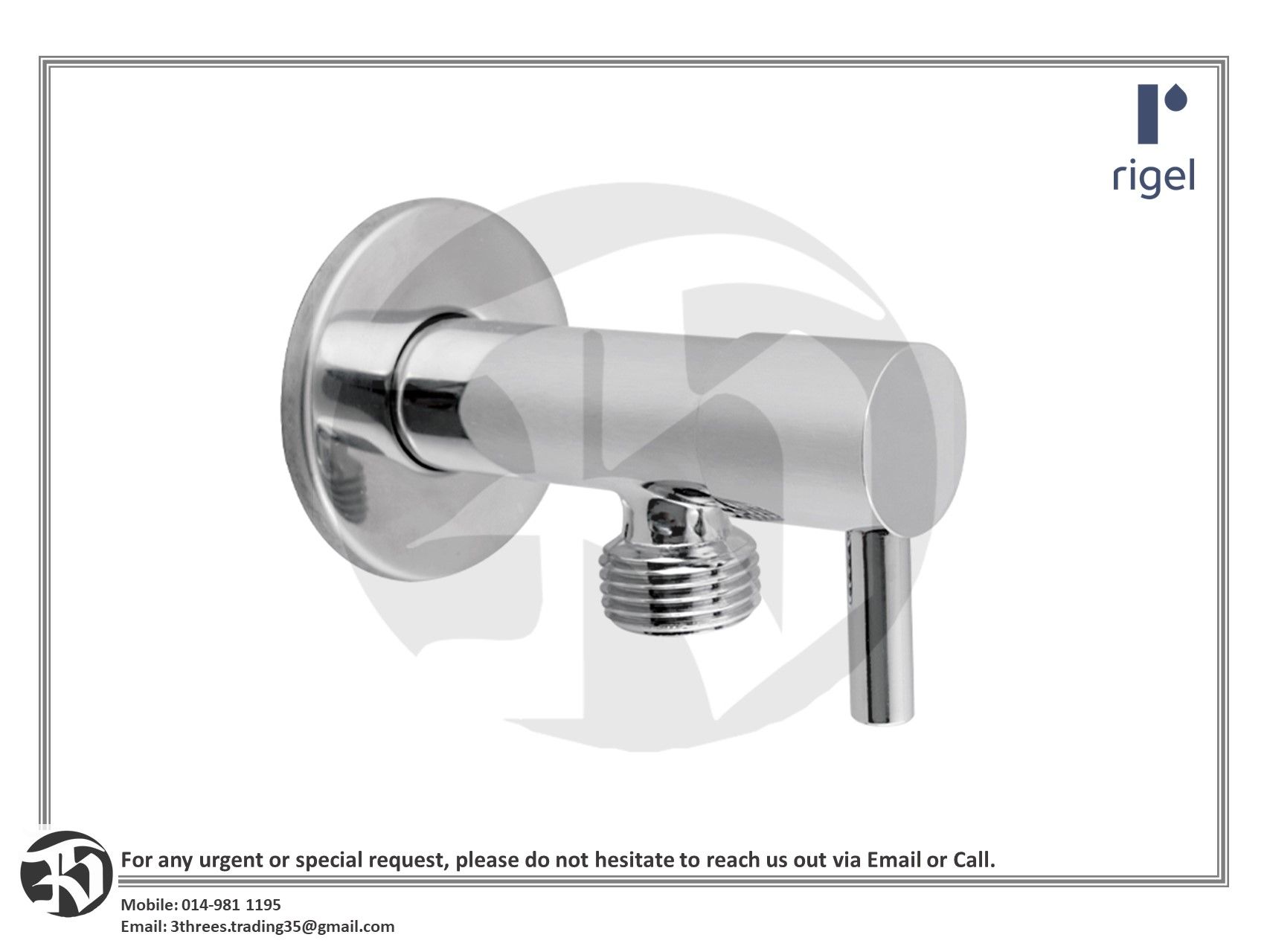 Rigel Angle Stop Valve With Lever Handle (JT070111B)