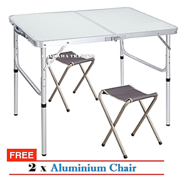 Aluminium Foldable Table With Free 2 Chairs