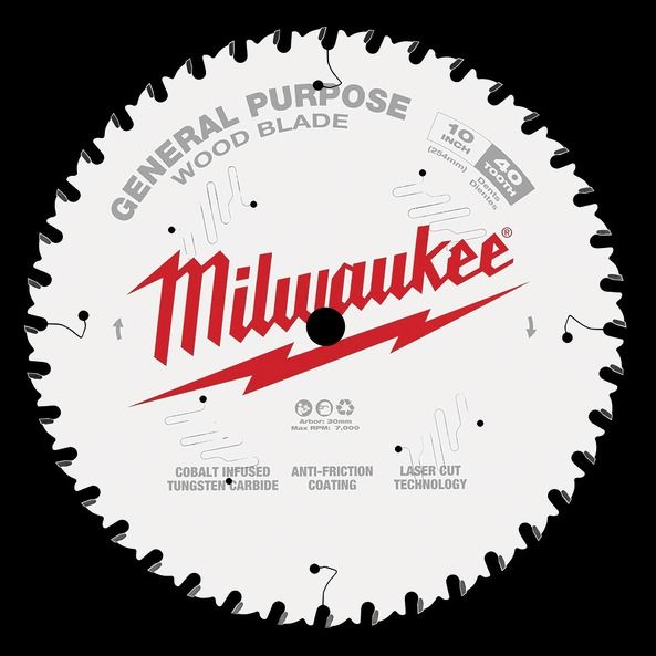 MILWAUKEE 10" (254mm x 30mm) 40T General Purpose Wood Circular Saw Blade (For M18 FMS254)