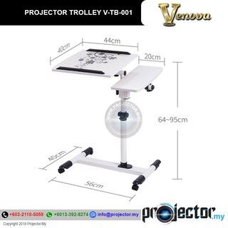 Venova Universal Flexible Projector Table / Laptop Trolley