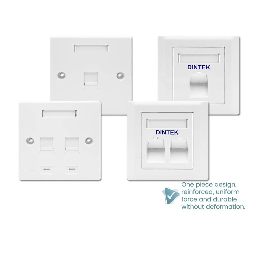 DINTEK RJ45 NETWORK FLAT & DEGREE FACEPLATE WITH SHUTTER