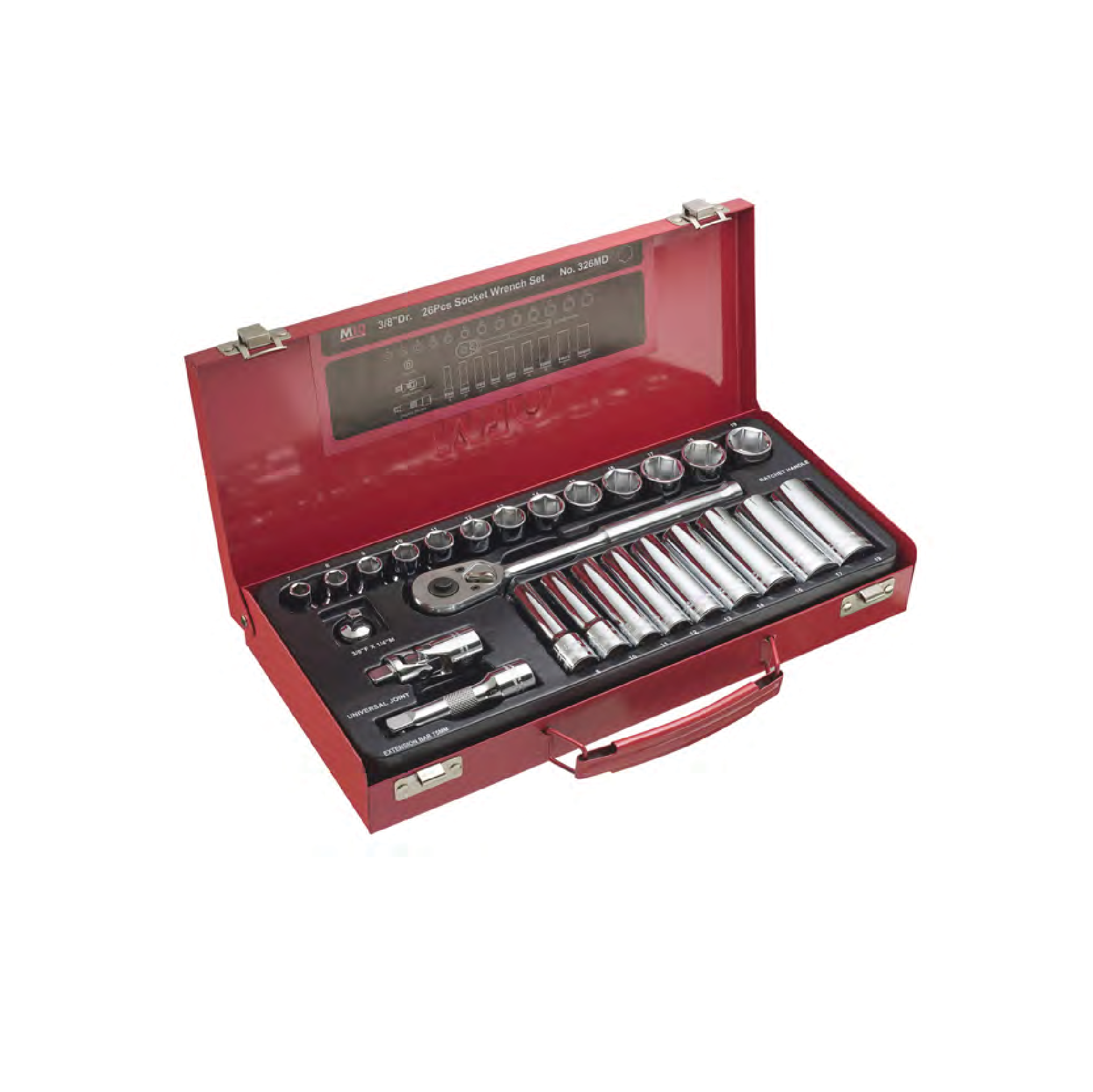 M10 3/8" Dr Socket Set (6 PT - Metric Size) : 326MD