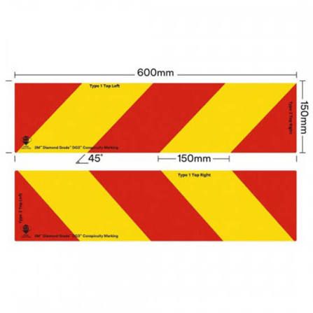 3M Lorry Reflective Sticker 600mm x 150mm