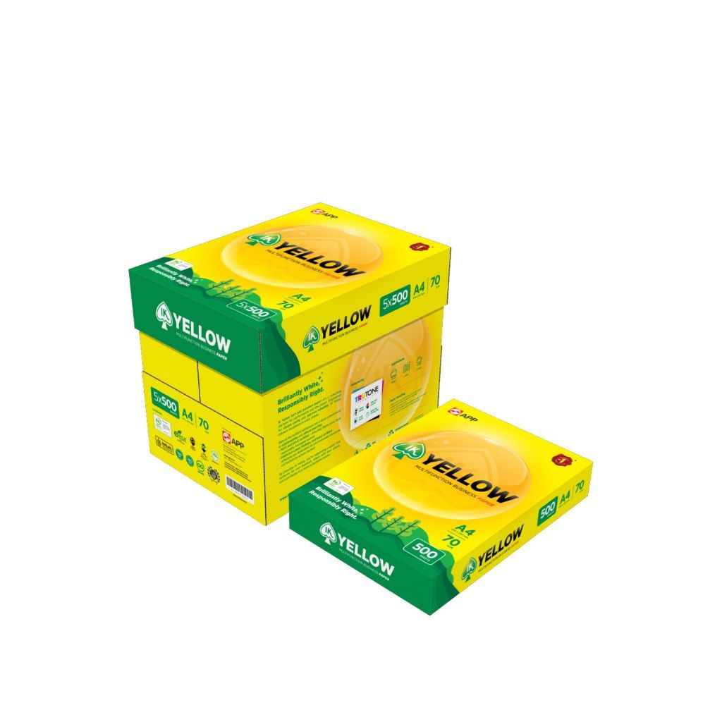 IK Yellow A4 Paper 70gsm X5 Reams X 500 sheets IK 70gm X 5PK PPR-70A-KK