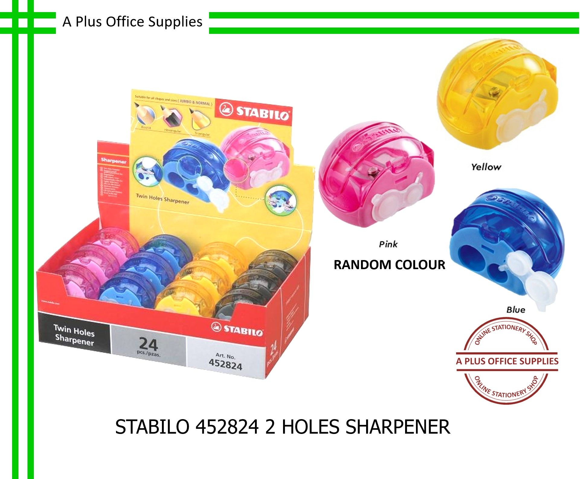 STABILO Two Holes Sharpener 452824 / Pengasah Pensel Dua Lubang