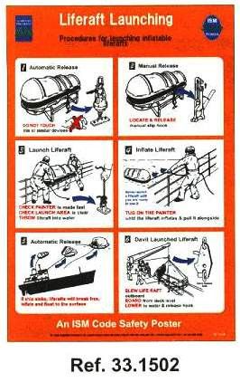 IMO *IMO Self adhesive poster - Liferaft launching procedures IMPA 331502