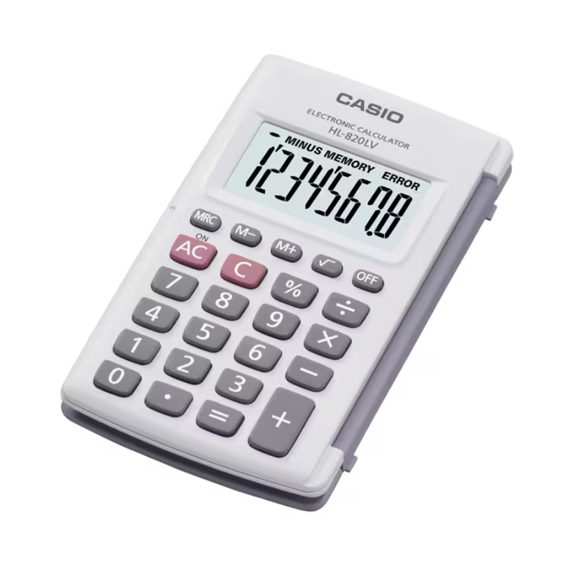 CASIO HL-820LV HANDHELD CALCULATOR (8-DIGIT)