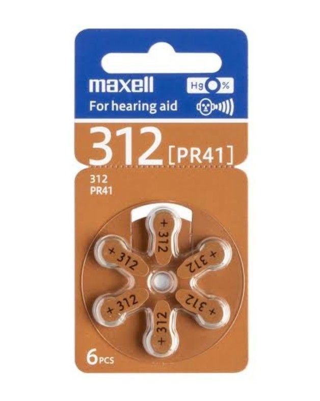 Maxell Hearing Aid Zinc-Air Battery (6pcs pack) PR41 (HA312)