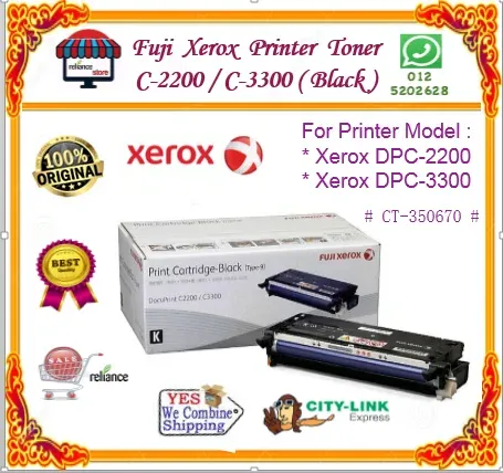 Fuji Xerox Toner DPC-2200 / DPC-3300DX / C2200 / C3300 # Black # Original # CT-350670 ( KTT : 1 Unit )