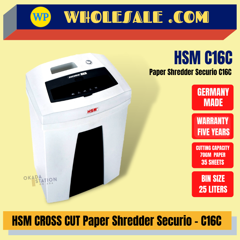 HSM / PAPER SHREDDER / SECURIO / CROSS CUT / C16C / SHREDDER MACHINE / OFFICE SHREDDER /