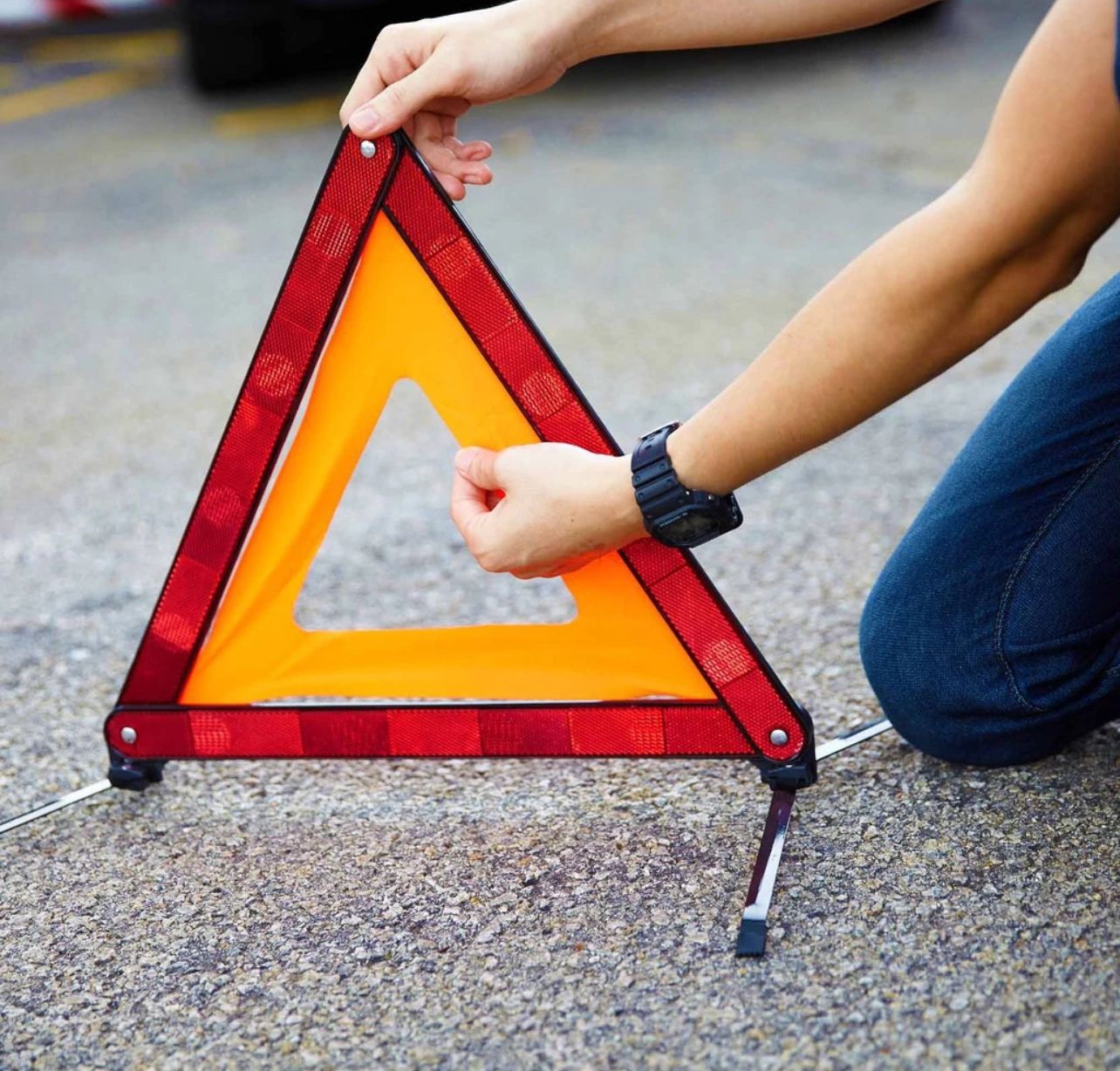Safety Warning Safety Triangle Foldable E-MARK Certification Reflection Up To 500 meters