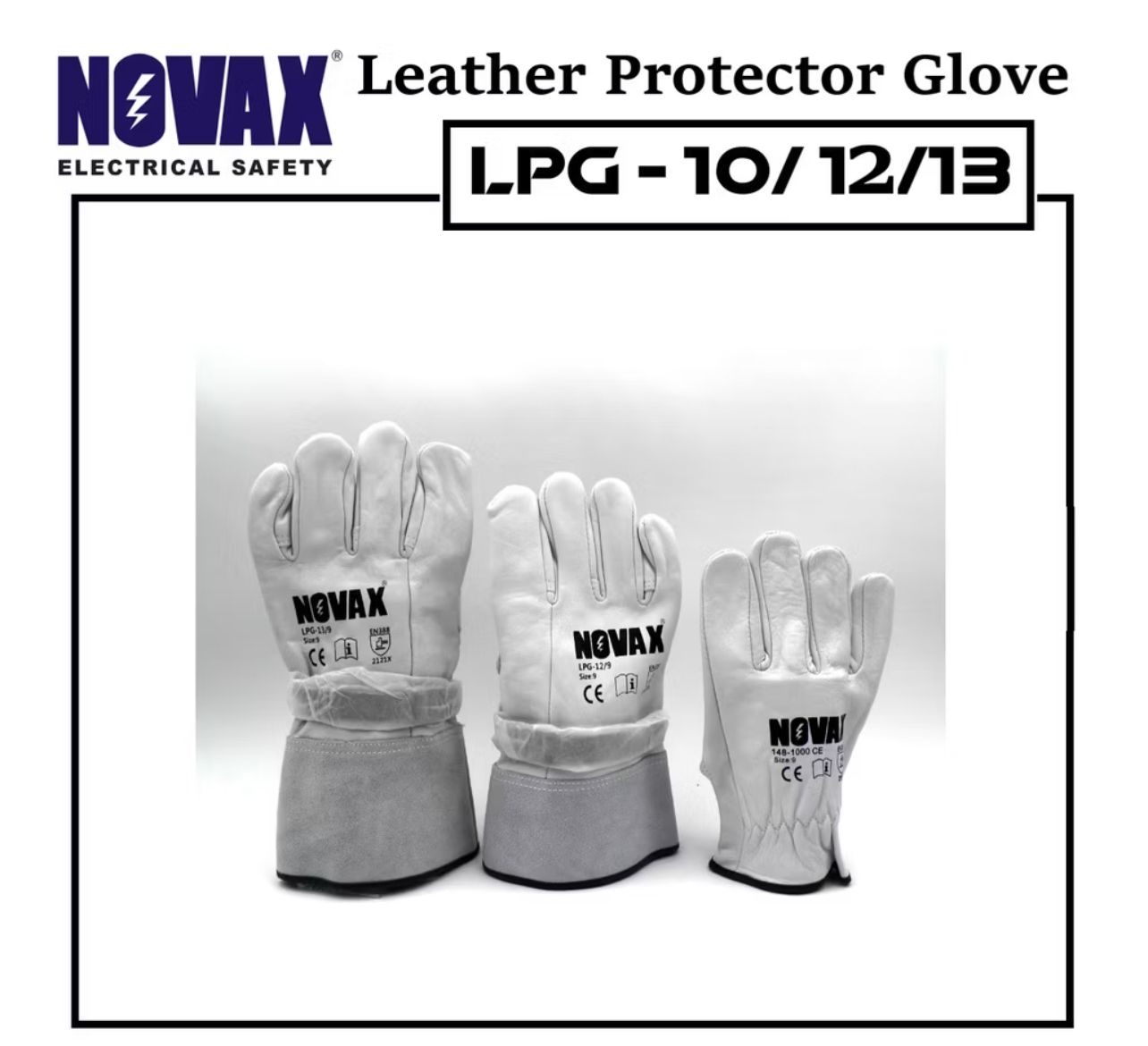 Novax Leather Protector Gloves 12" For Electrical Insulation Gloves (Novax Sarung Tangan Penebat Elektrik)