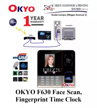 OKYO F630 Face Scan WIFI, Network (TCP/IP) USB Biometric Fingerprint Time Clock, Door Acess, Office Attendance System Recorder Timing Employee Machine Reader
