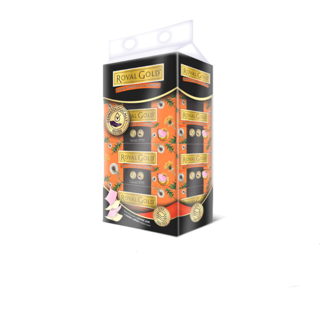 Royal Gold Twin Tone Tinted Pastel Pink & Cream Yellow Interleaf Tissue 4 x 110 pieces