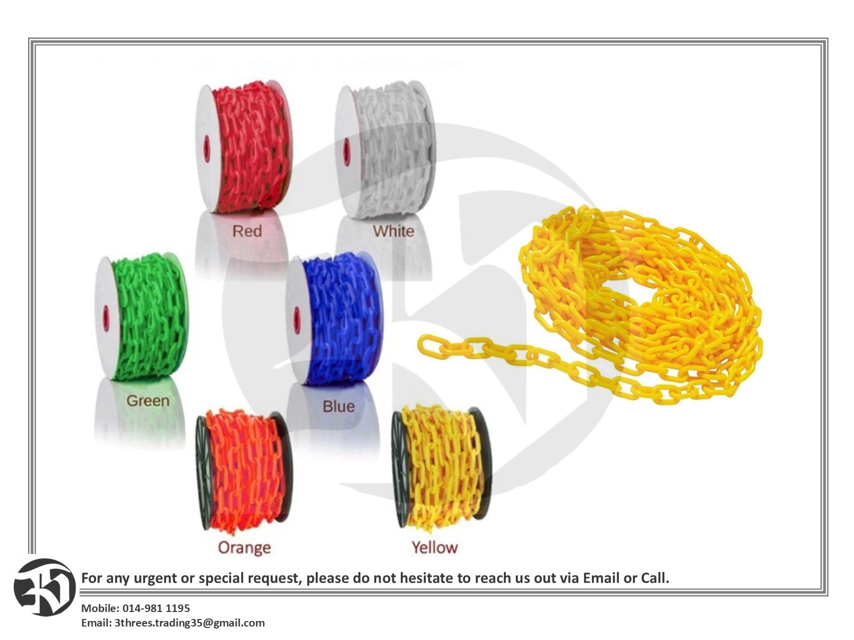 PVC Plastic Chain 6mm / 8mm x 20m