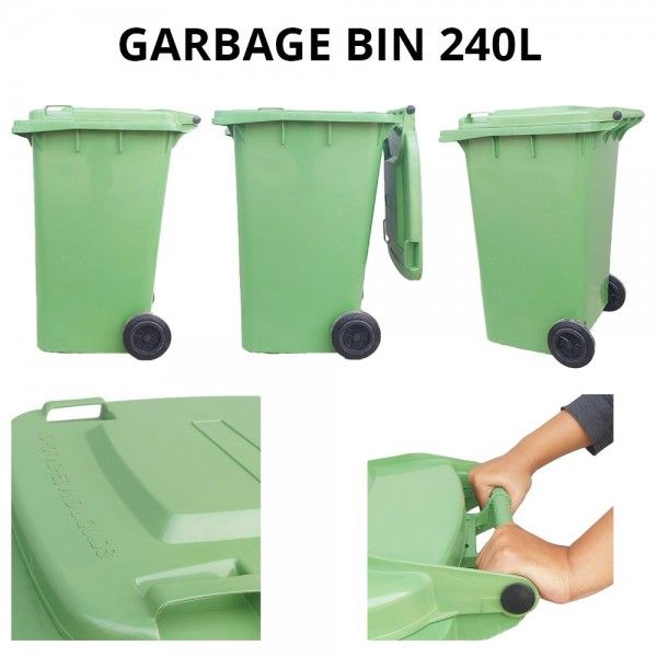 GP GREEN LARGE OUTDOOR DUSTBIN 240L