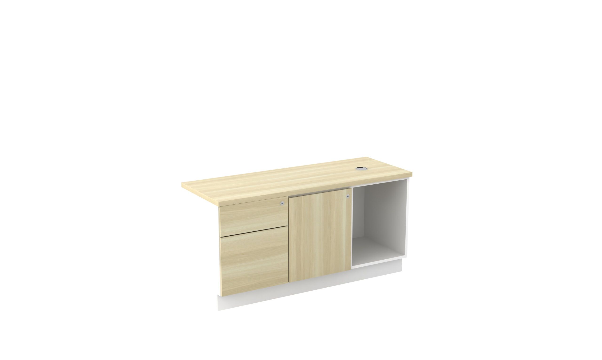 VS FIXED PEDESTAL 1D1F + OPEN SHELF + SWINGING DOOR (L )