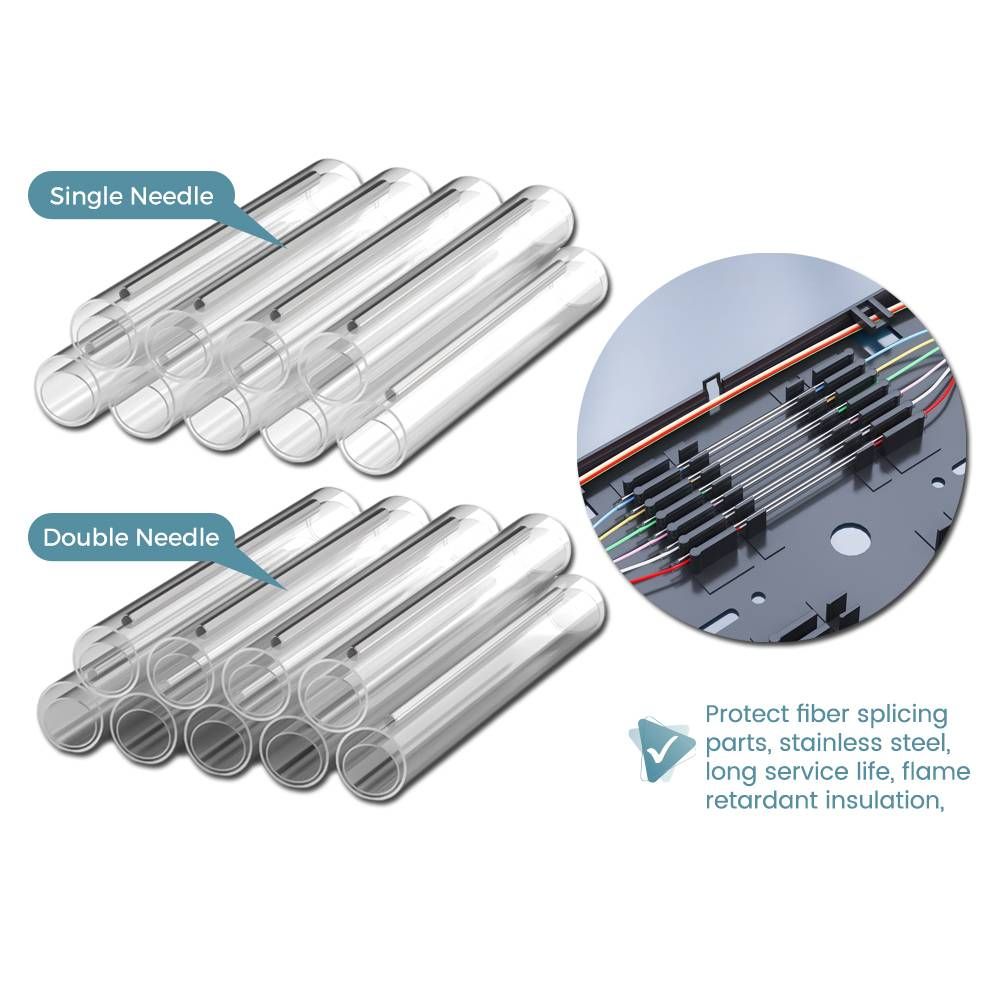 FIBER FUSION SPLICE PROTECTION SLEEVE 45MM 60MM 100PCS - SINGLE & DOUBLE STEEL