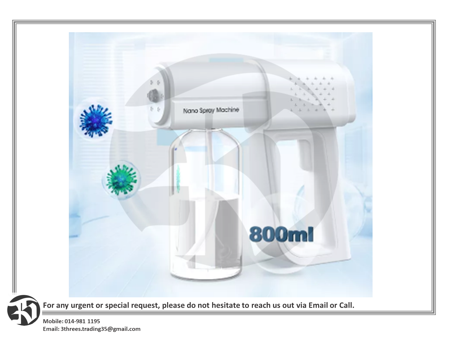 Nano Spray Sanitizer Gun 800ML