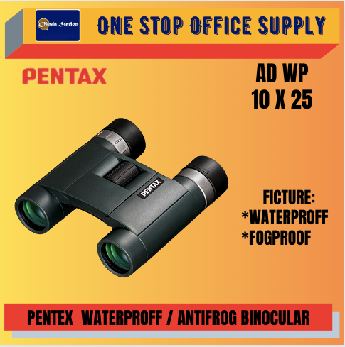 PENTAX AD WP 10 X 25 BINOCULAR -WATERPROOF / ANTIFROG / PENTAX