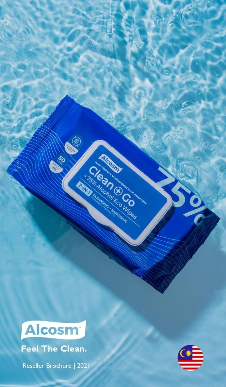OCHA ALCOSM 75% ALCOHOL WIPES TISSUE 50 WIPES(NEW PACKING) -PRICE ALREADY INCLUDED DELIVERY CHARGE PENINSULAR ONLY