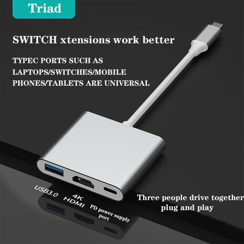 Type-C USB 3.1 To HDTV HDMI USB 3.0 87W PD Charging Type C Female Converter Cable Adapter