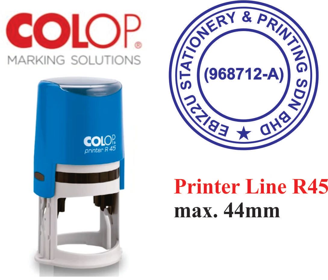 COLOP R45 Self-Inking Rubber Stamp-44mm
