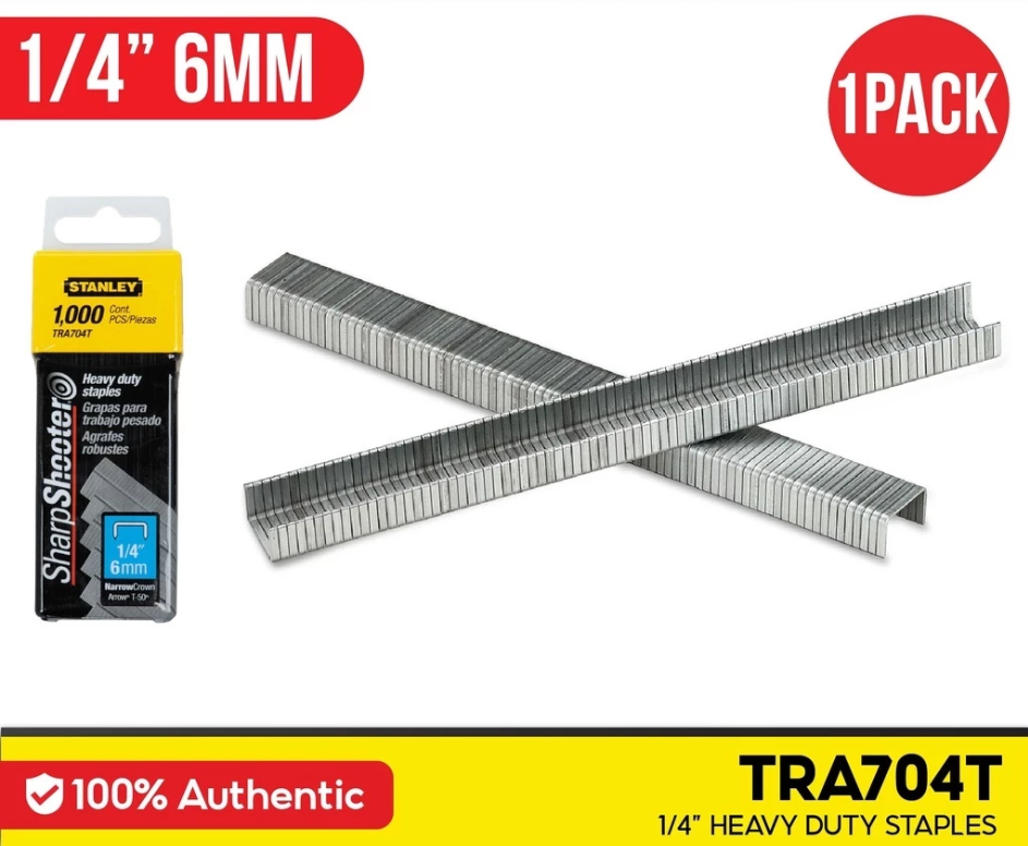 STANLEY HEAVY DUTY STAPLES TRA704T (6MM) / TRA705T (8MM) / TRA706T (10MM) / TRA709T (14MM)