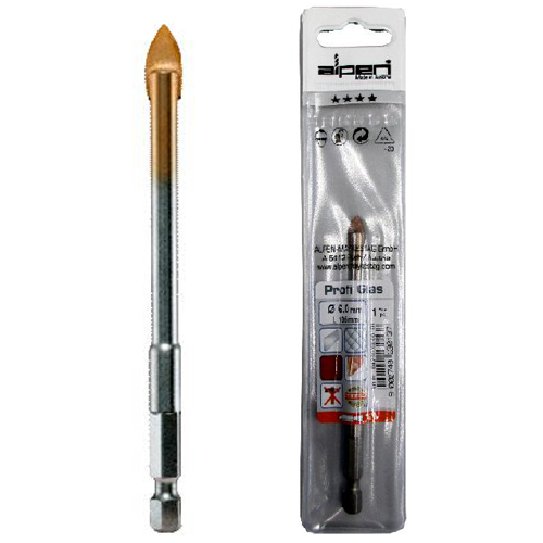 ALPEN Tungsten Carbide Tipped Drill Bit For Glass And Spear Point