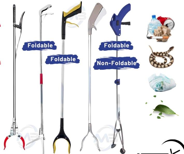 PICK-UP TOOLS RUBBISH PICKER TRASH PICKER MULTIPURPOSE FOLDABLE GRABBER FOLDABLE CLIP GARBAGE / SNAKE CATCHER 1.2M/1.5M