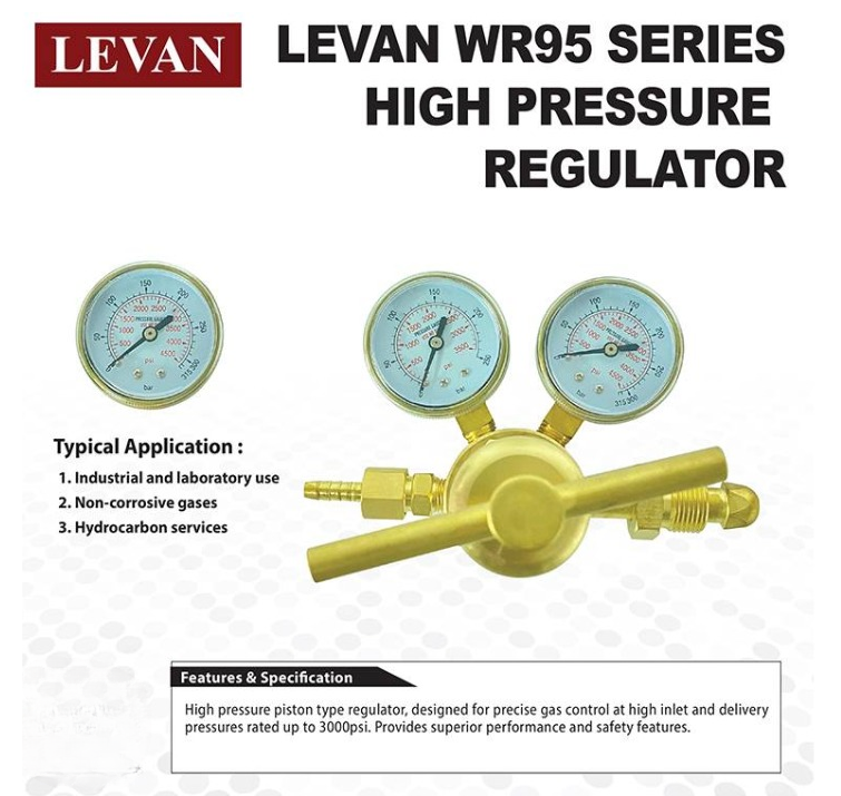 LEVAN WR95 PISTON TYPE HIGH PRESSURE REGULATOR (SIDE INLET)