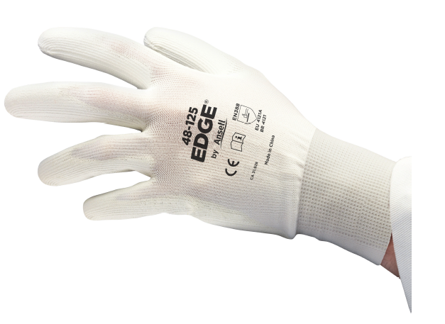 48-125 EDGE GLOVE PU COATED WHITE