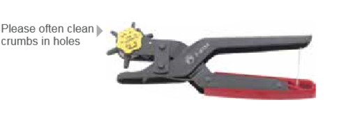 Temo 9"/230mm Revolving Leather Punch Tool for Holes of 2.0/2.5/3.0/3.5/4.0/4.5mm