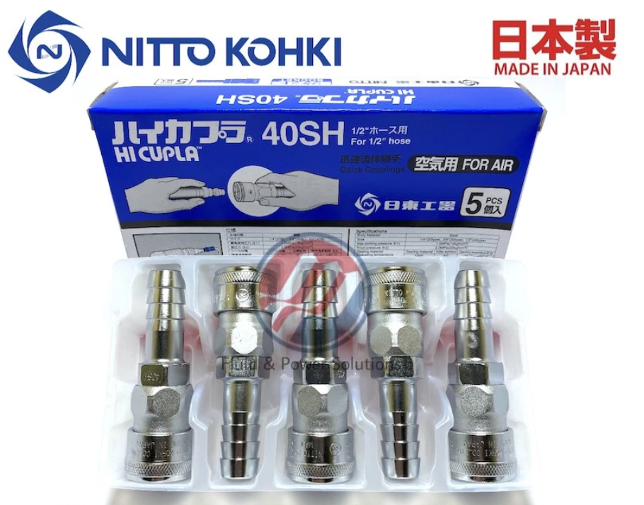 "Genuine" Nitto Kohki Hi Cupla 40SH Socket Hose Barb 1/2",1 Box 5pcs , Hi Coupler , Quick Coupler , Hi-Cupla .