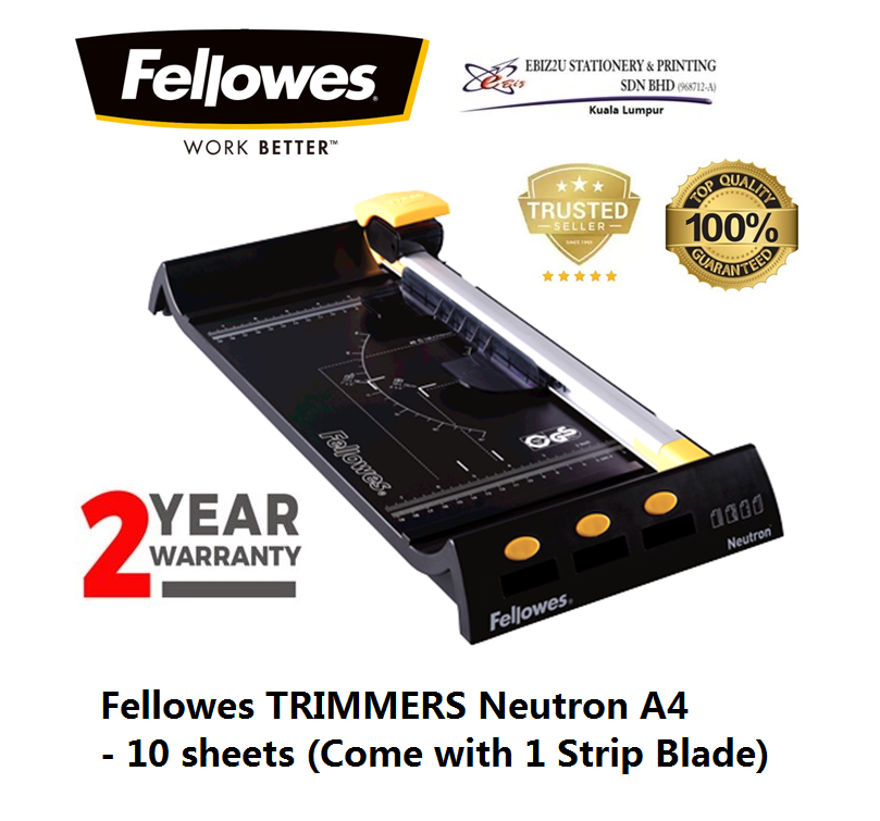 Fellowes TRIMMERS Neutron A4 - 10 sheets (Paper Cutter, Paper Trimmer, Rotary Trimmer, Heavy Duty Cutter, guillotine paper trimmer, Paper cutter, A4 paper cutter)