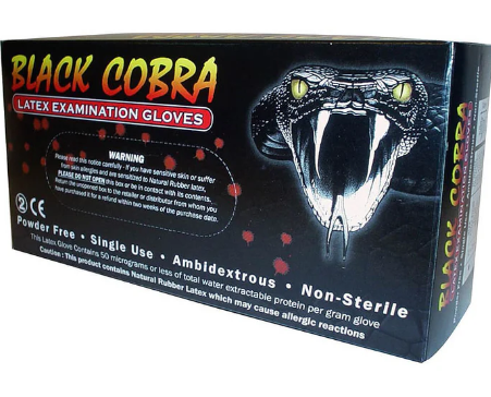 Black Latex Disposable Glove - Black Cobra (100pcs/box)