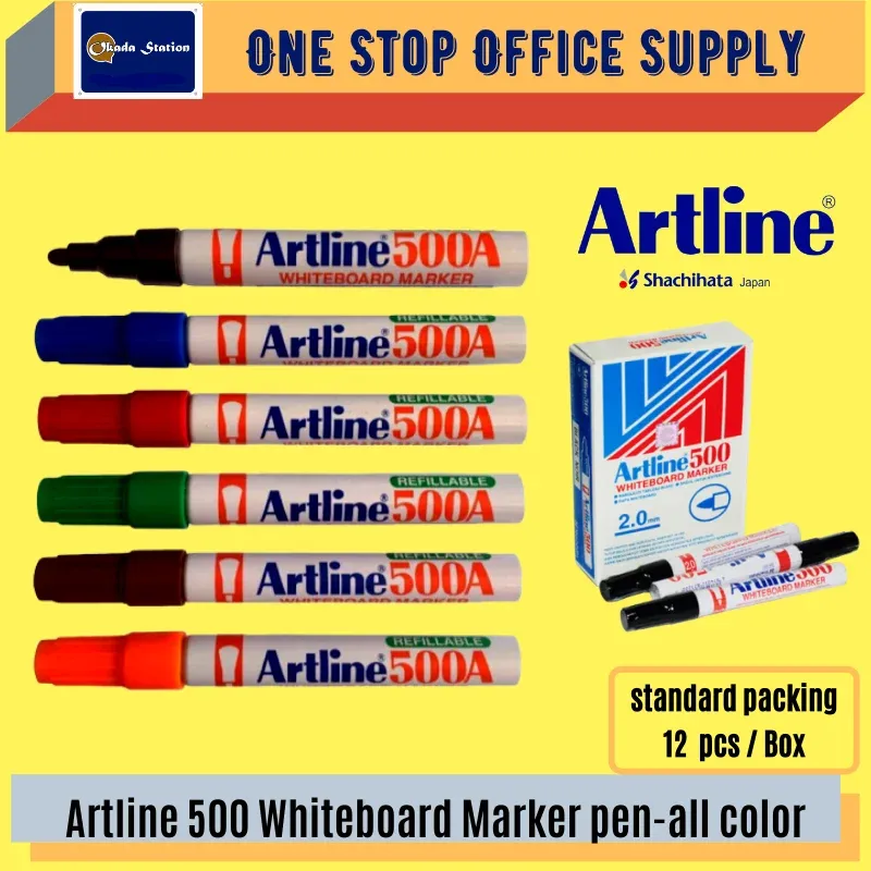 ARTLINE 500 / MARKER PEN / WHITEBOARD MARKER / 500A / 2.0MM / PEN MARKER / ALL COLOUR / PEN PAPAN PUTIH