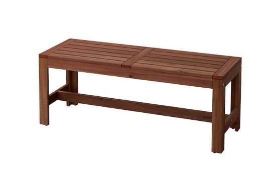Bench, Outdoor, Brown Stained Brown 1140mm (W) x 410mm (D) x 440mm (H)