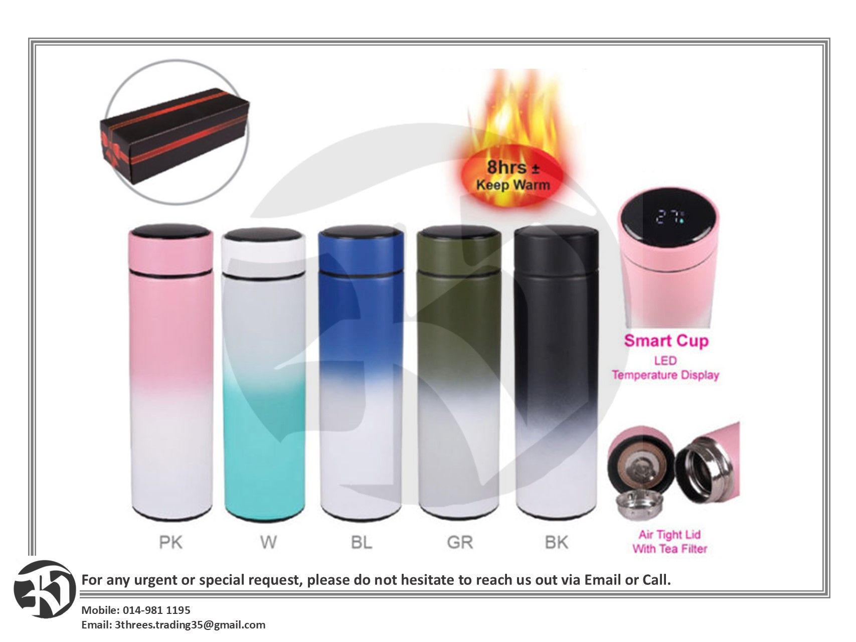 LED Thermo Flask - SS304 450ml