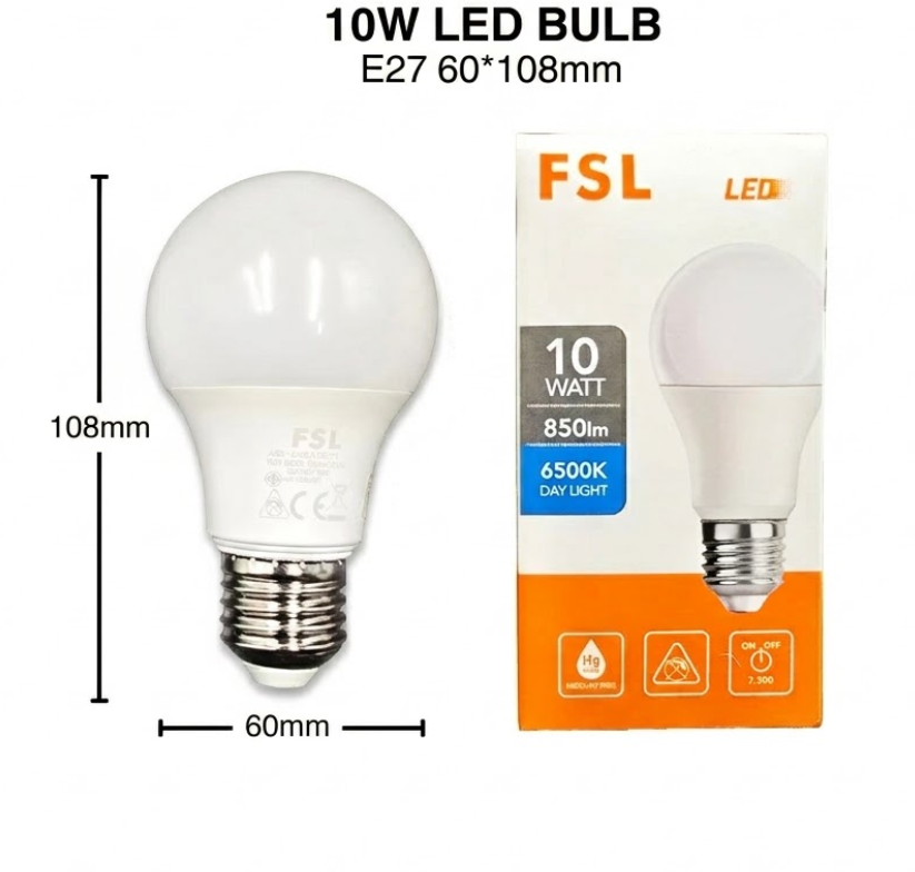 FSL 10W/ 13W E27 A70 LED Bulb 3000K / 4000k / 6500K LAMP WARMWHITE / COOLWHITE / DAYLIGHT