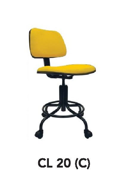 Typist chair with wheel castor (PVC / FABRIC)